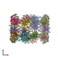 PDB entry 2gpl coloured by chain, front view.