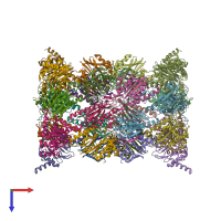 PDB entry 2gpl coloured by chain, top view.