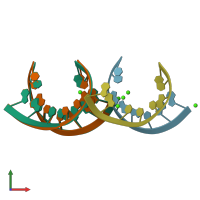 PDB entry 2gpm coloured by chain, ensemble of 2 models, front view.