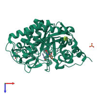 PDB entry 2gq8 coloured by chain, top view.