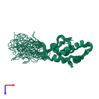 PDB entry 2gqb coloured by chain, ensemble of 20 models, top view.