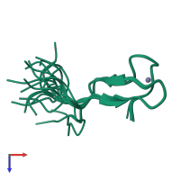 PDB entry 2gqe coloured by chain, ensemble of 20 models, top view.