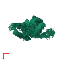 PDB entry 2gqk coloured by chain, ensemble of 30 models, top view.