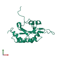 PDB entry 2gql coloured by chain, front view.