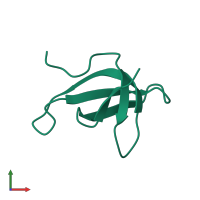 PDB entry 2gqv coloured by chain, front view.