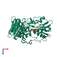PDB entry 2gr1 coloured by chain, top view.