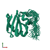 PDB entry 2grg coloured by chain, ensemble of 20 models, front view.