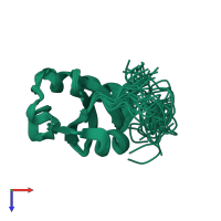 PDB entry 2grg coloured by chain, ensemble of 20 models, top view.