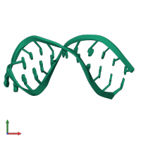 PDB entry 2grw coloured by chain, ensemble of 12 models, front view.