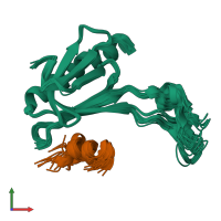PDB entry 2gs0 coloured by chain, ensemble of 20 models, front view.