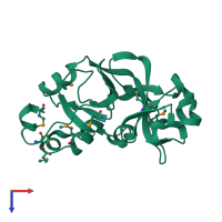 PDB entry 2gs5 coloured by chain, top view.