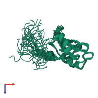 PDB entry 2gsb coloured by chain, ensemble of 20 models, top view.