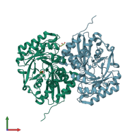PDB entry 2gsh coloured by chain, front view.