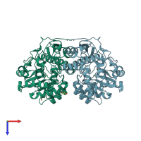 PDB entry 2gsh coloured by chain, top view.