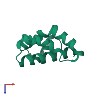 PDB entry 2gtg coloured by chain, top view.