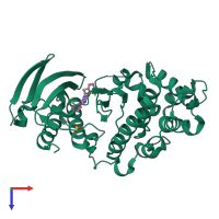 PDB entry 2gtn coloured by chain, top view.