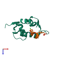 PDB entry 2gv2 coloured by chain, top view.