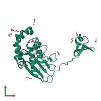 PDB entry 2gvi coloured by chain, front view.