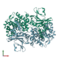 PDB entry 2gvl coloured by chain, front view.