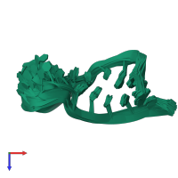 PDB entry 2gvo coloured by chain, ensemble of 21 models, top view.