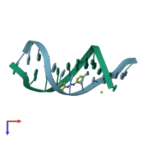 PDB entry 2gvr coloured by chain, top view.