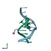 PDB entry 2gwa coloured by chain, side view.