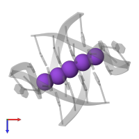 POTASSIUM ION in PDB entry 2gwe, assembly 1, top view.