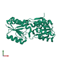 PDB entry 2gx6 coloured by chain, front view.