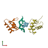 PDB entry 2gxb coloured by chain, front view.