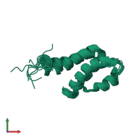 PDB entry 2gyt coloured by chain, ensemble of 10 models, front view.