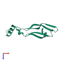 PDB entry 2gyz coloured by chain, top view.