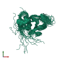 PDB entry 2gzo coloured by chain, ensemble of 20 models, front view.
