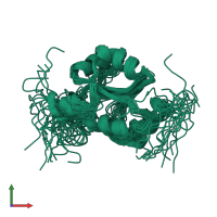 PDB entry 2gzp coloured by chain, ensemble of 20 models, front view.