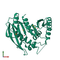 PDB entry 2gzr coloured by chain, front view.