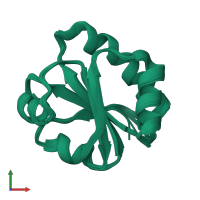 PDB entry 2gzy coloured by chain, ensemble of 20 models, front view.