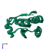 PDB entry 2gzy coloured by chain, ensemble of 20 models, top view.