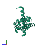 PDB entry 2h09 coloured by chain, side view.