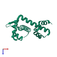 PDB entry 2h09 coloured by chain, top view.