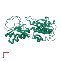 PDB entry 2h0a coloured by chain, top view.