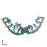 PDB entry 2h0n coloured by chain, front view.