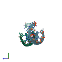 PDB entry 2h0n coloured by chain, side view.