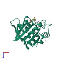 PDB 2h17 coloured by chain and viewed from the top.