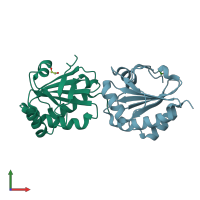 PDB entry 2h19 coloured by chain, front view.