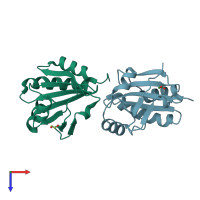 PDB entry 2h19 coloured by chain, top view.