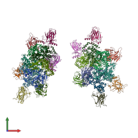 PDB entry 2h1l coloured by chain, front view.