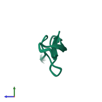 PDB entry 2h1z coloured by chain, ensemble of 25 models, side view.