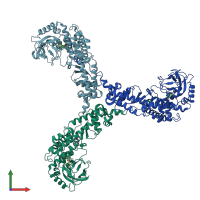 PDB entry 2h21 coloured by chain, front view.