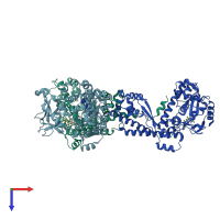 PDB entry 2h21 coloured by chain, top view.