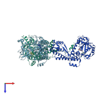 PDB entry 2h23 coloured by chain, top view.