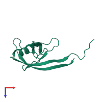 PDB entry 2h2c coloured by chain, top view.